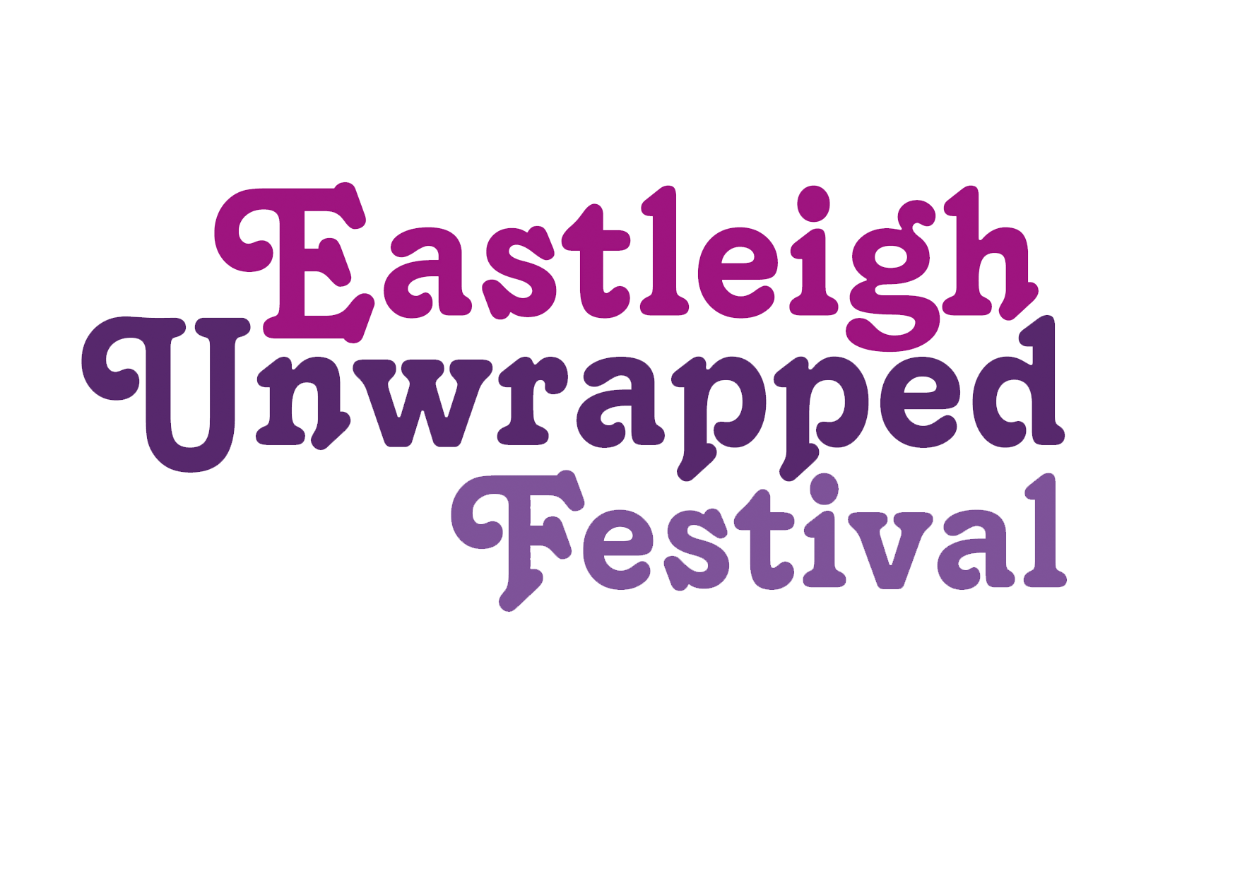 The Point presents Eastleigh Unwrapped Festival logo in white