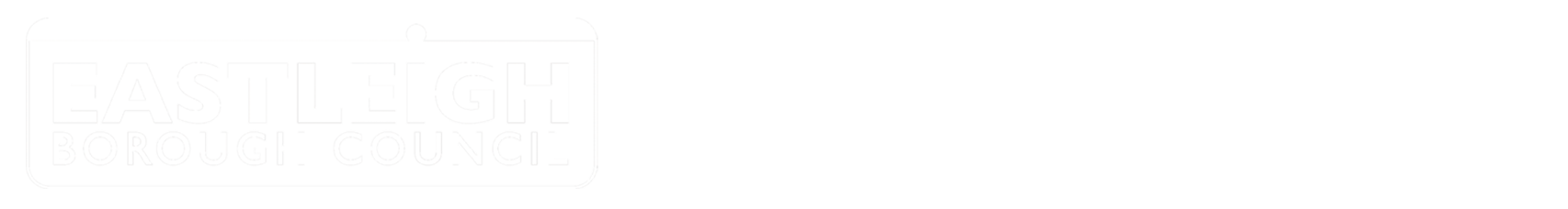 Eastleigh Borough Council's logo and Arts Council England logos in white next to one another